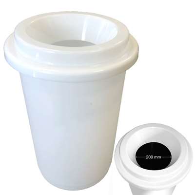 Image de POUBELLE DONUTS 50 L BLANCHE - UNITE