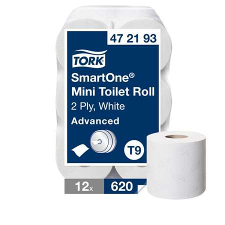 Image de PAPIER HYGIENIQUE MINI SMARTONE 2P BLANC 620F- BALLOT DE 12