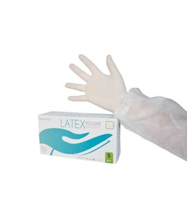 Image de GANTS LATEX POUDRES 7/8 (TAILLE M) - BOITE DE 100