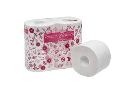 Image de PAPIER TOILETTE 3 PLIS FLOWER 300 F - BALLOT DE 24