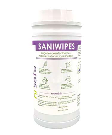 Image de LINGETTES DESINFECTANTES MAINS ET SURF SANIWIPES- BTE DE 100