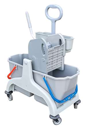 CHARIOT DE MENAGE FIRST 2X25L TIMON LATERAL+ PRESSE - UNITE