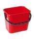 SEAU 4 L RECTANGULAIRE ROUGE AVEC ANSE PLASTIQUE - UNITE