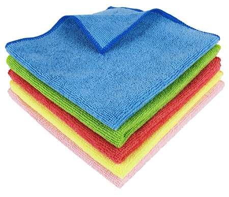 CHIFFONNETTE MICROFIBRE TRICOT SOFT JAUNE 38X38 - LOT DE 5
