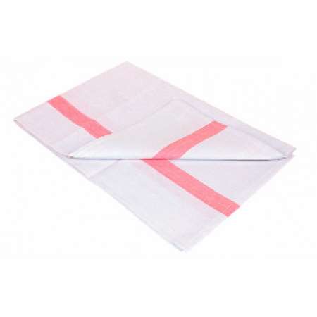 Image de TORCHON TISSU 100% COTON 50X77 LITEAU ROSE- LOT DE 12