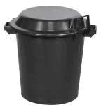 Image de POUBELLE EXTERIEURE 80 L NOIRE AVEC COUVERCLE - UNITE