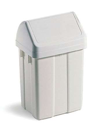 Image de POUBELLE FLIP FLAP 12 L COUVERCLE BLANC - UNITE