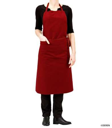 Image de TABLIER COTON VALET NOIR 102X95 POCHE ET BAVETTE - UNITE